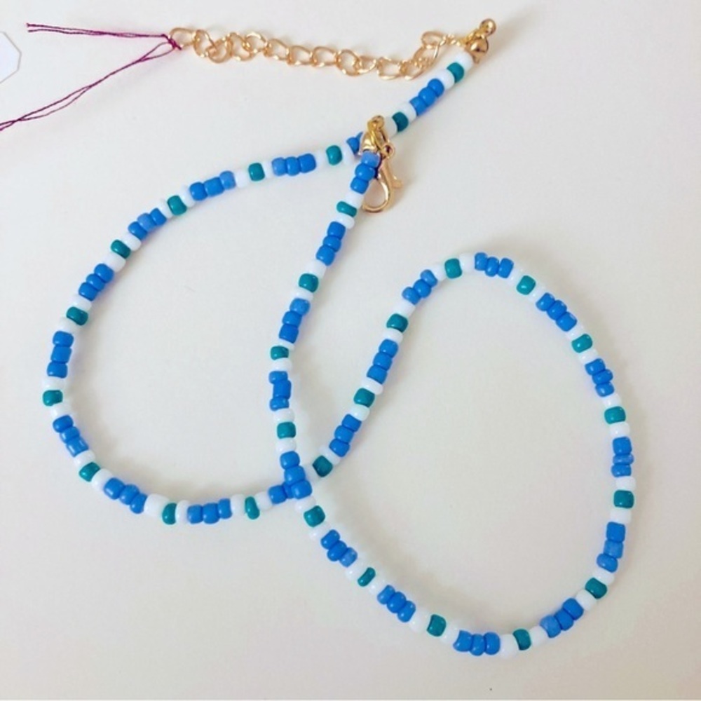 🍒 5/$25 🍒  Handmade Glass Bead Necklace with Handmade Charm Pendant | L7